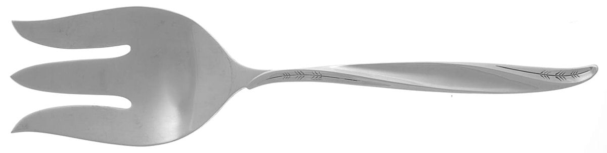 Pine Spray (Sterling, 1957) Large Solid Cold Meat Serving Fork by International Silver-1
