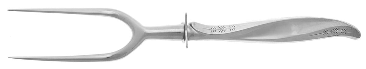 Pine Spray (Sterling, 1957) Small Steak Carving Fork with Stainless Prongs by International Silver-1