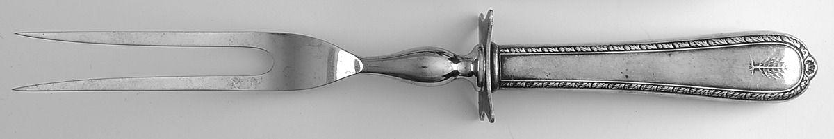 Pine Tree (Sterling, 1927) Small Steak Carving Fork with Stainless Prongs by International Silver-1