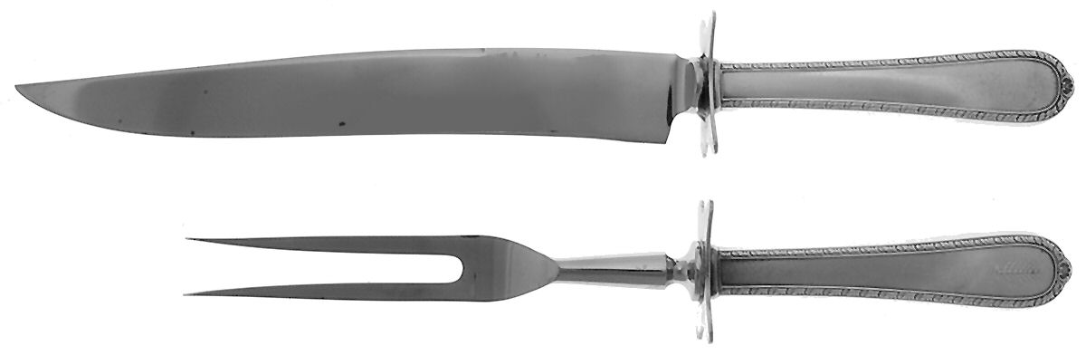 Pine Tree (Sterling, 1927) Small Steak 2-Piece Carving Set w/Stainless Blade by International Silver-1