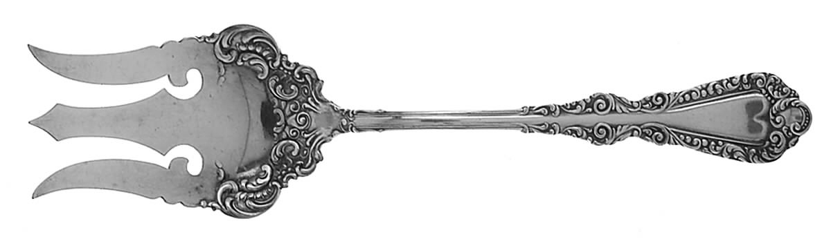 Plymouth (Silverplate, 1897) Large Solid Fish Serving Fork by International Silver-1