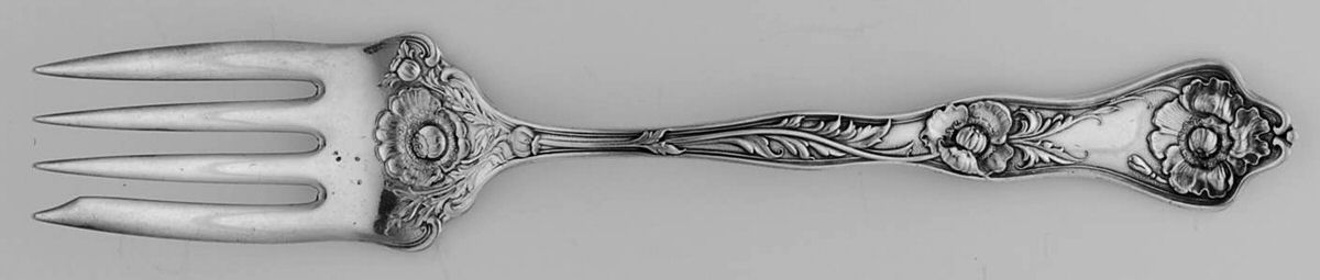 Poppy II (Silverplate, 1914) Medium Solid Cold Meat Serving Fork by International Silver-1