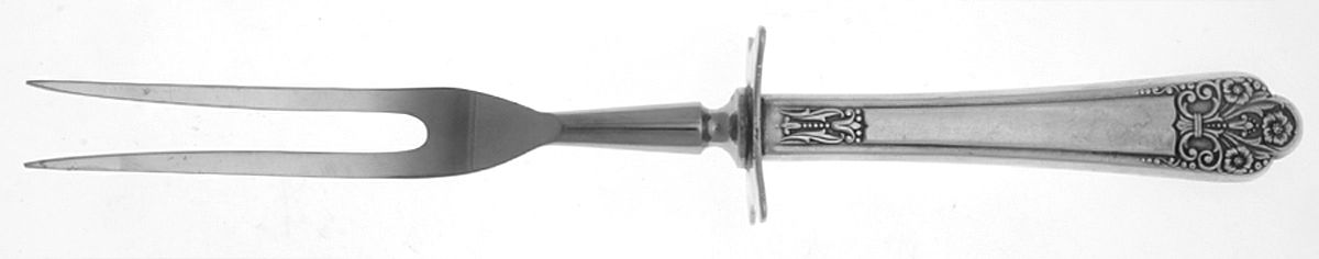 Precious (Silverplate, 1941) Small Steak Carving Fork with Stainless Prongs by International Silver-1