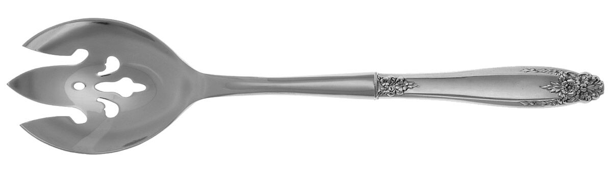 Prelude (Sterling, 1939, No Monograms) Salad Serving Fork with Stainless Prongs HC by International Silver-1