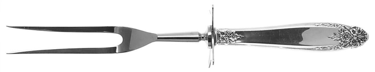 Prelude (Sterling, 1939, No Monograms) Large Stainless-Prong Roast Carving Fork by International Silver-1