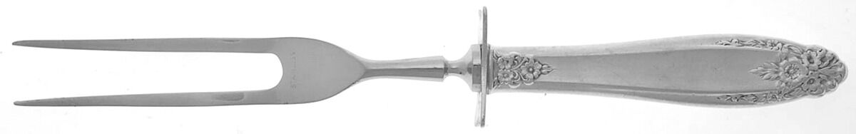 Prelude (Sterling, 1939, No Monograms) Small Steak Carving Fork with Stainless Prongs by International Silver-1