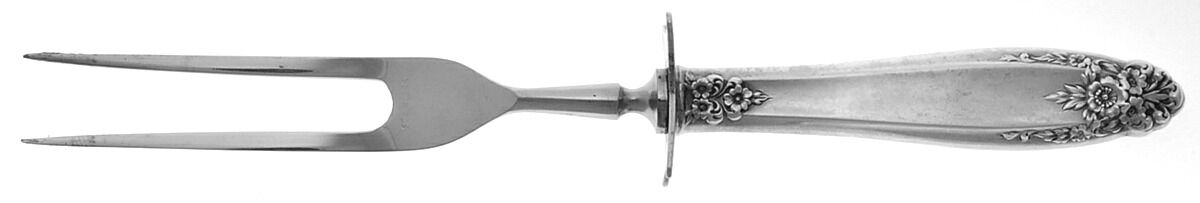 Prelude (Sterling, 1939, No Monograms) Small Steak Carving Fork with Stainless Prongs by International Silver-1