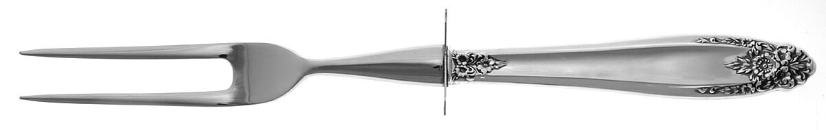 Prelude (Sterling, 1939, No Monograms) Small Steak Carving Fork with Stainless Prongs by International Silver-1