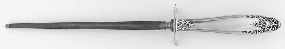 Prelude (Sterling, 1939, No Monograms) Large Steel Rod Knife Sharpener by International Silver-1