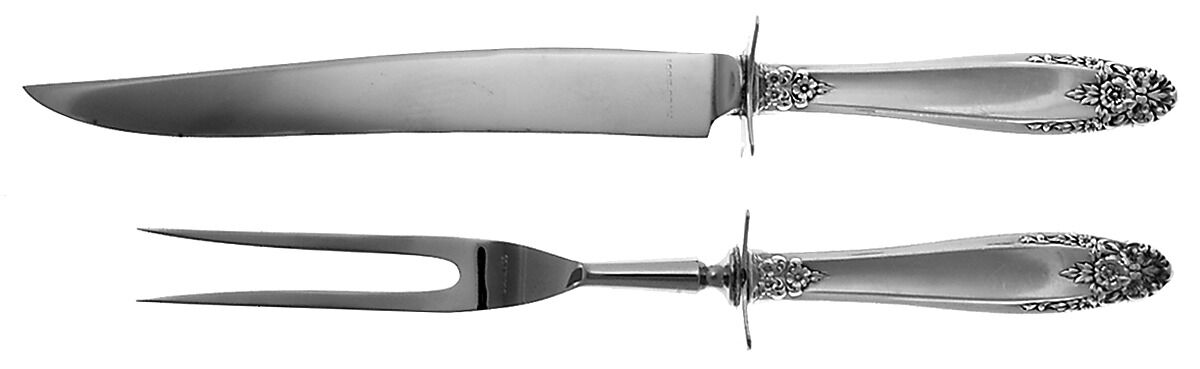 Prelude (Sterling, 1939, No Monograms) Small Steak 2-Piece Carving Set w/Stainless Blade by International Silver-1