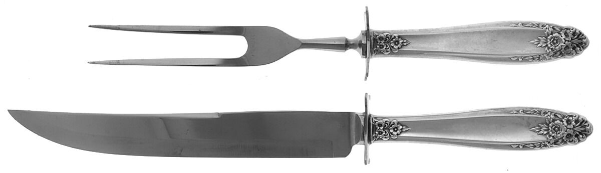 Prelude (Sterling, 1939, No Monograms) Small Stainless Blade 2-Piece Steak Carving Set by International Silver-1