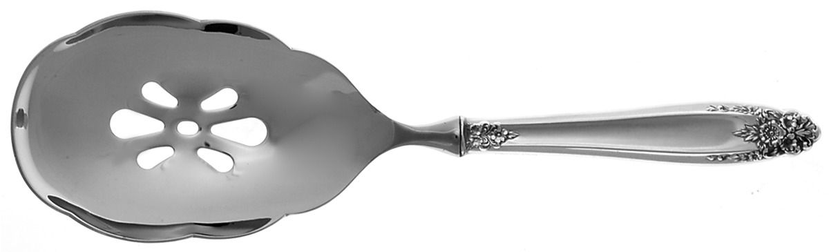 Prelude (Sterling, 1939, No Monograms) Pierced Casserole Spoon with Stainless Bowl by International Silver-1