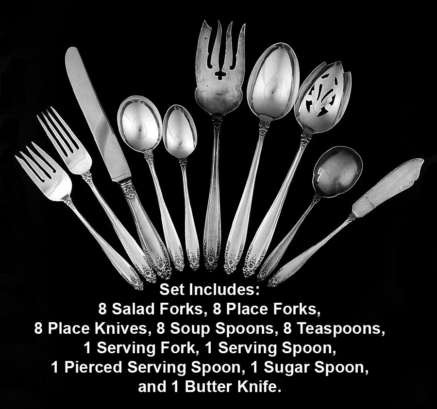 Prelude (Sterling, 1939, No Monograms) 45 Piece Place Size Starter Set by International Silver-1