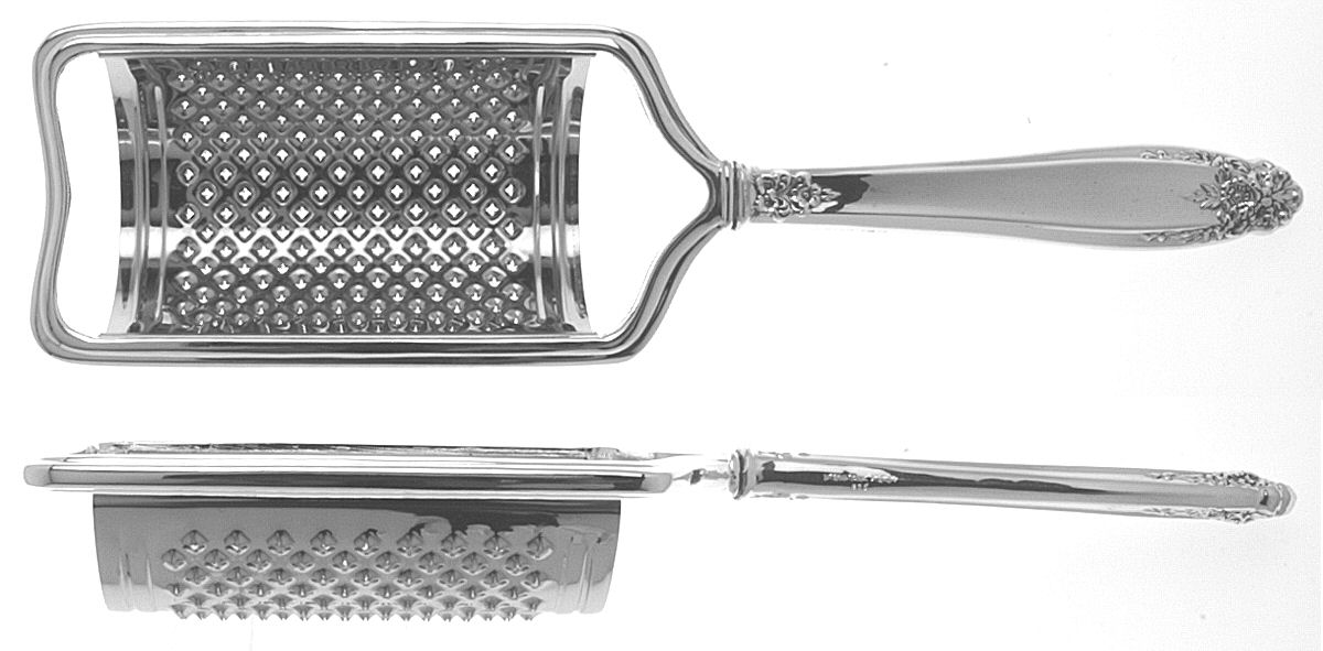 Prelude (Sterling, 1939, No Monograms) Cheese Grater with Hollow Handle, Stainless Grater by International Silver-1