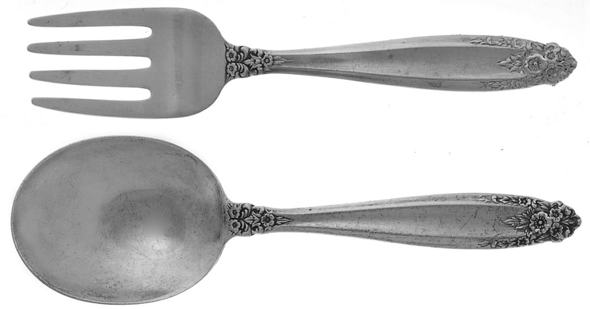 Prelude (Sterling, 1939, No Monograms) 2 Pc Baby Set (BF, BS) by International Silver-1