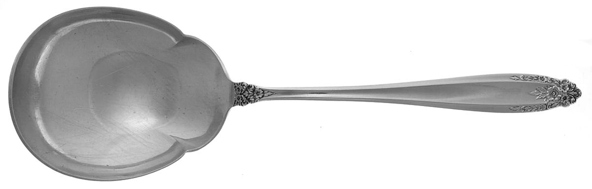 Prelude (Sterling, 1939, No Monograms) Solid Salad Serving Spoon by International Silver-1