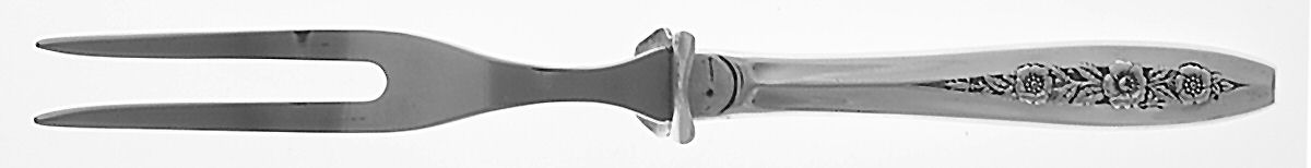Primrose II (Silverplate, 1952) Small Steak Carving Fork with Stainless Prongs by International Silver-1
