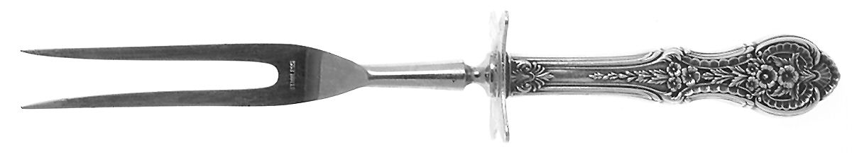 Primrose (Sterling, 1936) Small Carving Fork W/Sterling Guard by International Silver-1