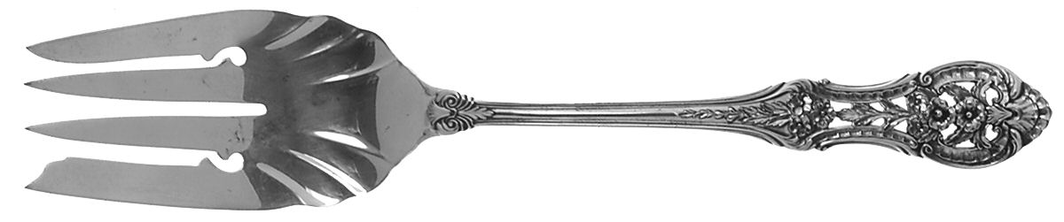 Primrose (Sterling, 1936) Medium Solid Cold Meat Serving Fork by International Silver-1