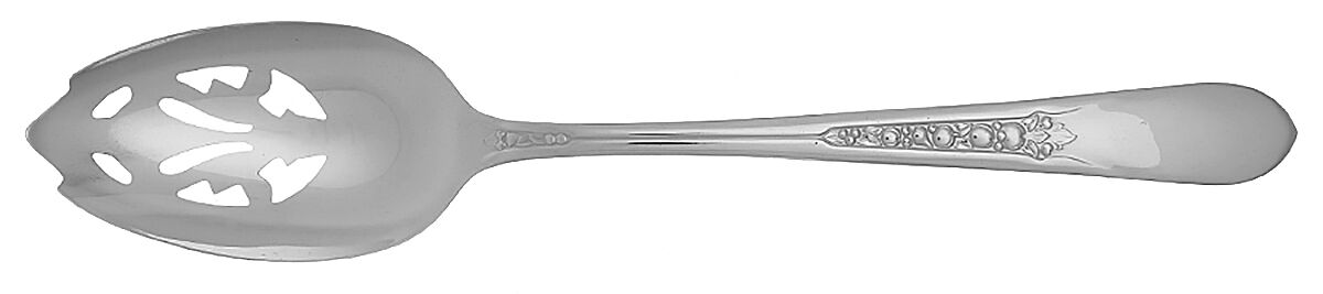Priscilla-Lady Ann (Silverplate) Pierced Tablespoon (Serving Spoon) HC by International Silver-1