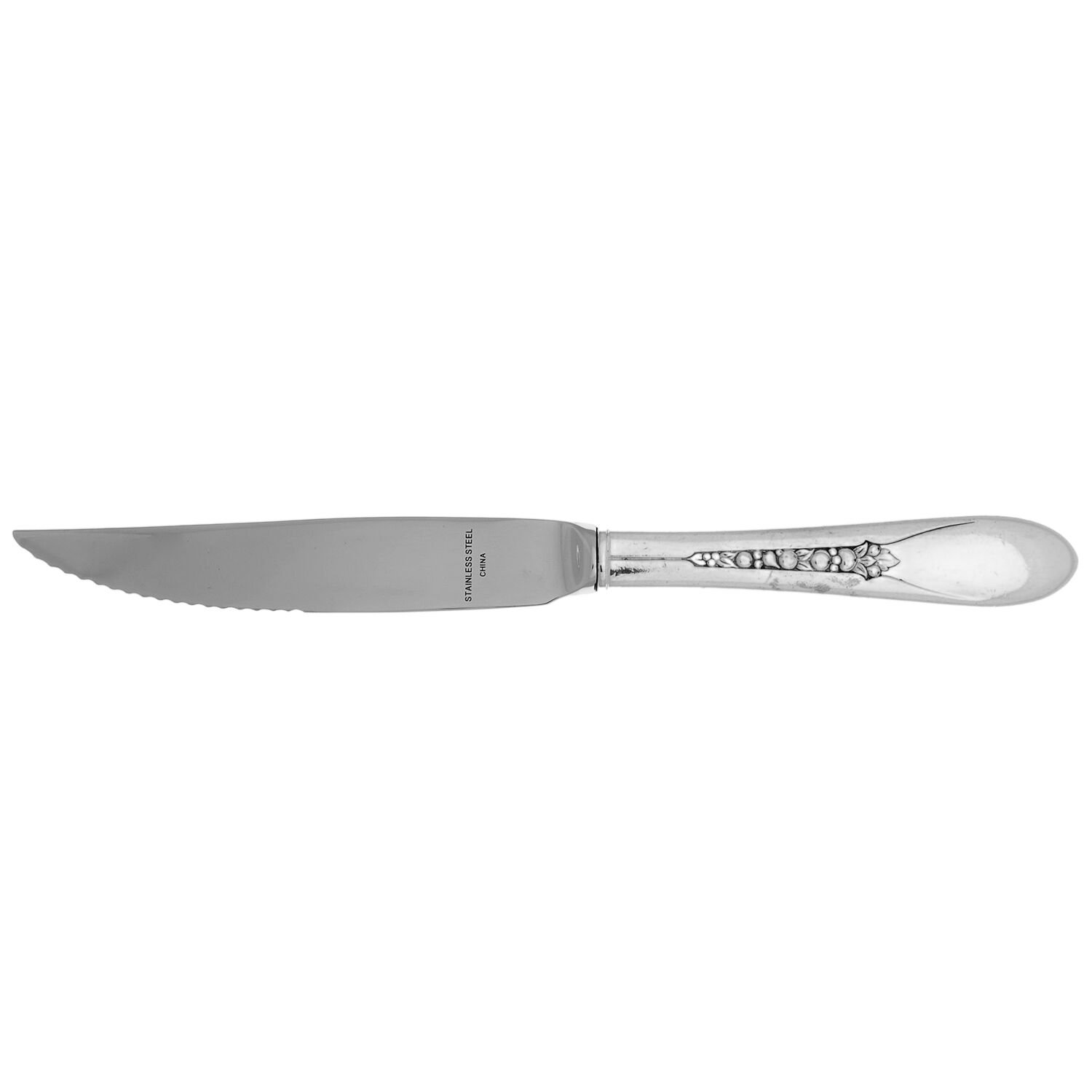 Priscilla-Lady Ann (Silverplate) Steak Knife Individual Hollow, Serrate HC by International Silver-1