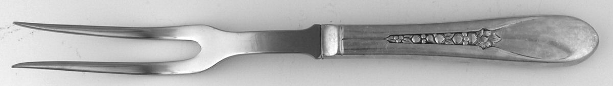 Priscilla-Lady Ann (Silverplate) Small Steak Carving Fork with Stainless Prongs by International Silver-1