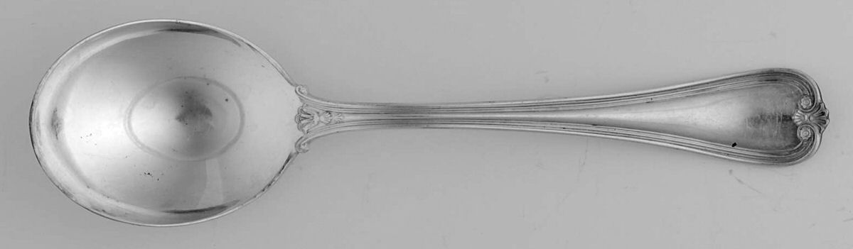 Priscilla (Silverplate, 1900) Round Bowl Soup Spoon (Gumbo) by International Silver-1