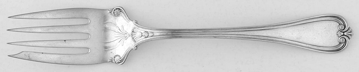 Priscilla (Silverplate, 1900) Medium Solid Cold Meat Serving Fork by International Silver-1