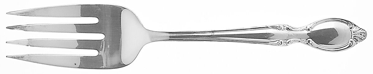 Precious Mirror (Silverplate, 1954) Medium Solid Cold Meat Serving Fork by International Silver-1