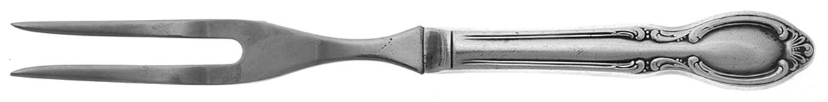 Precious Mirror (Silverplate, 1954) Small Steak Carving Fork with Stainless Prongs by International Silver-1