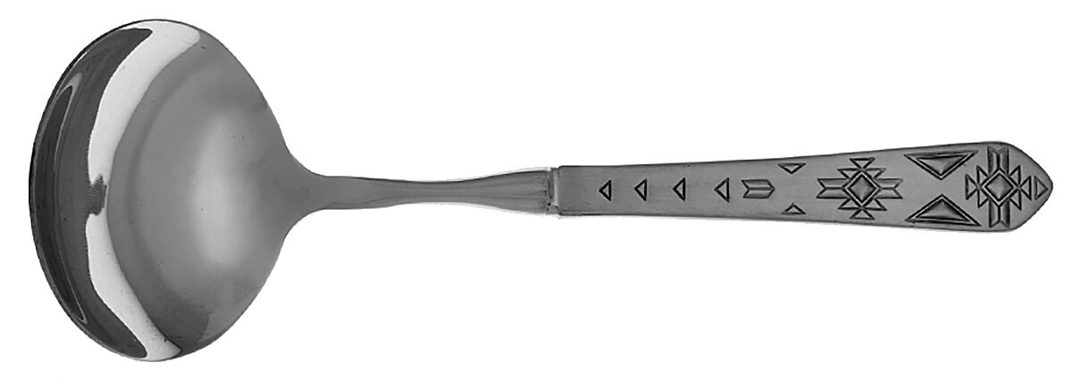 Pueblo (Stainless) Gravy Ladle with No Spout Stainless Bowl HC by International Silver-1