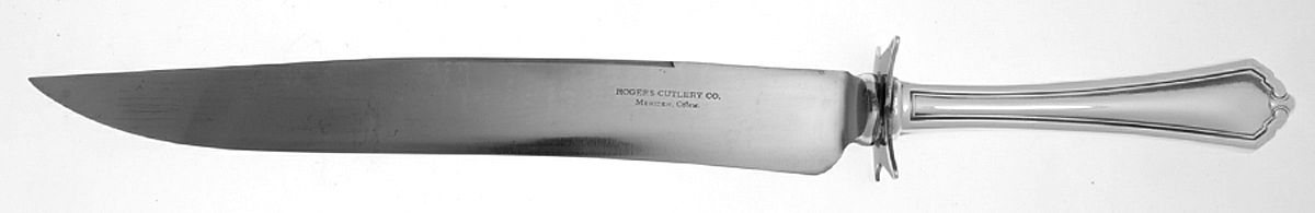 Puritan (Silverplate, 1912) Large Stainless Blade Roast Carving Knife by International Silver-1