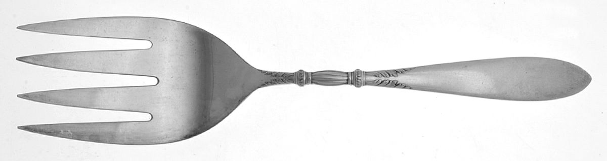 Queen Ann-St. Moritz (Silverplate, 1910) Solid Salad Serving Fork by International Silver-1