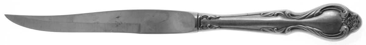 Queen's Fancy (Stainless, Satin, Black Accent) Individual Steak Knife w/Bevel Blade by International Silver-1