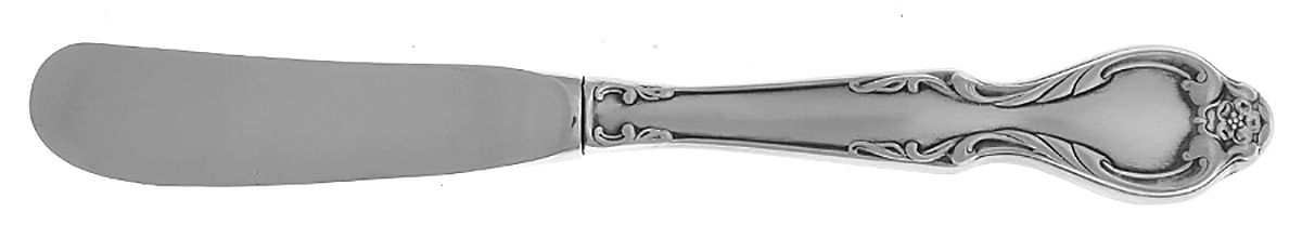 Queen's Fancy (Stainless, Satin, Black Accent) Butter Spreader Hollow Hdl-Paddle/Stainless Blade by International Silver-1