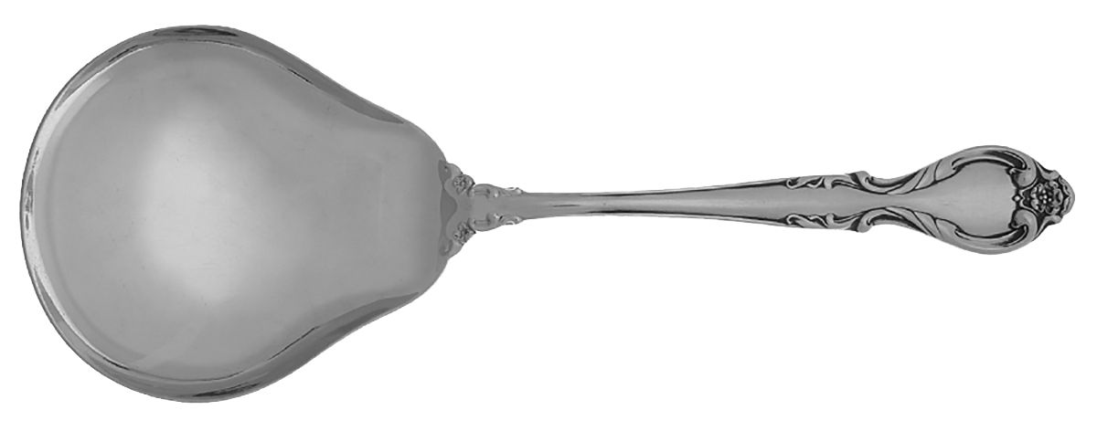 Queen's Fancy (Stainless, Satin, Black Accent) Solid Serving Spoon by International Silver-1