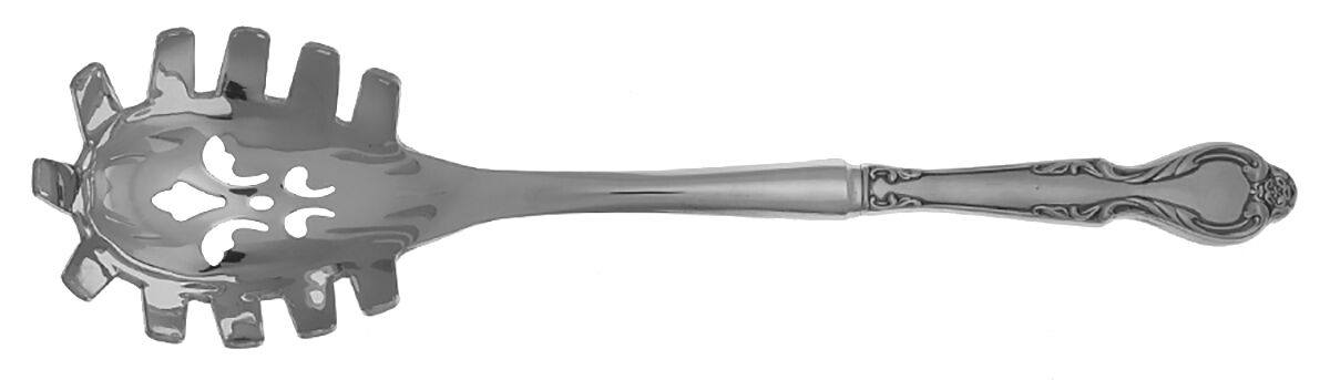 Queen's Fancy (Stainless, Satin, Black Accent) Pasta Server with Stainless Bowl HC by International Silver-1