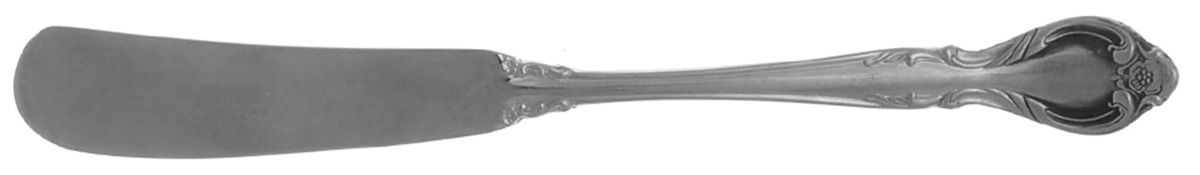Queen's Fancy (Stainless, Satin, Black Accent) Flat Handle Butter Spreader by International Silver-1