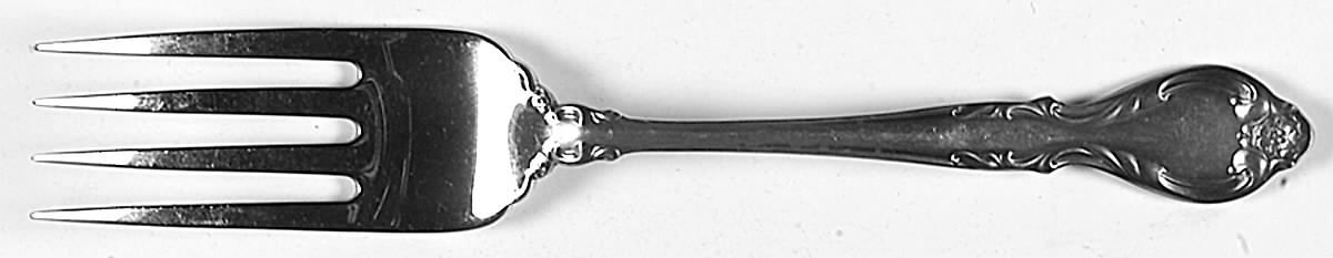 Queen's Fancy (Stainless, Satin, Black Accent) Large Solid Cold Meat Serving Fork by International Silver-1