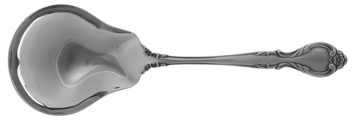 Queen's Fancy (Stainless, Satin, Black Accent) Solid Salad Serving Spoon by International Silver-1
