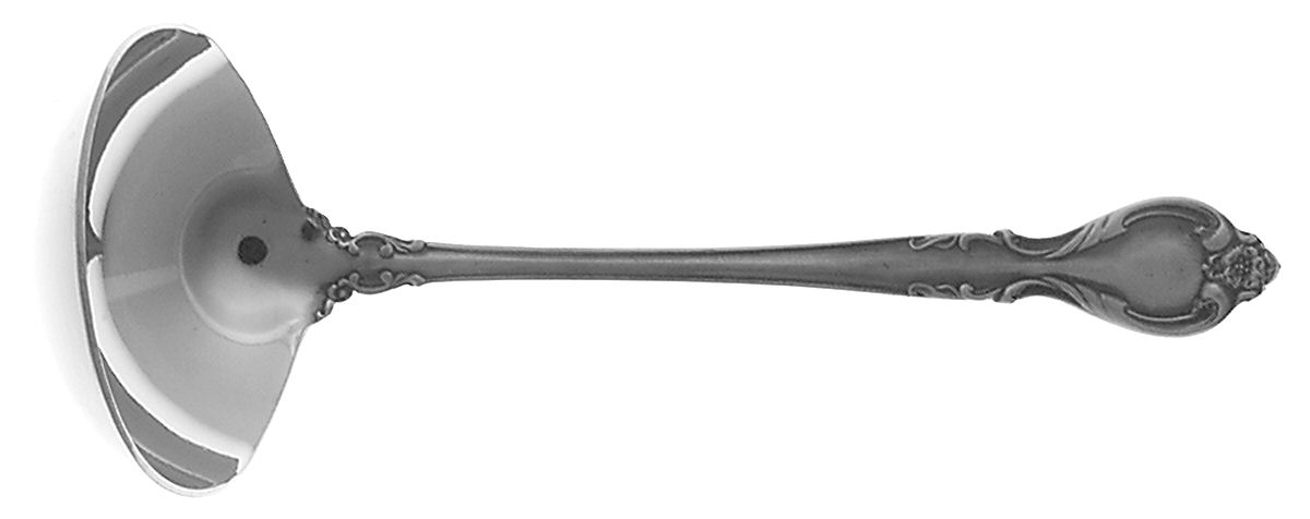 Queen's Fancy (Stainless, Satin, Black Accent) Solid Gravy Ladle by International Silver-1