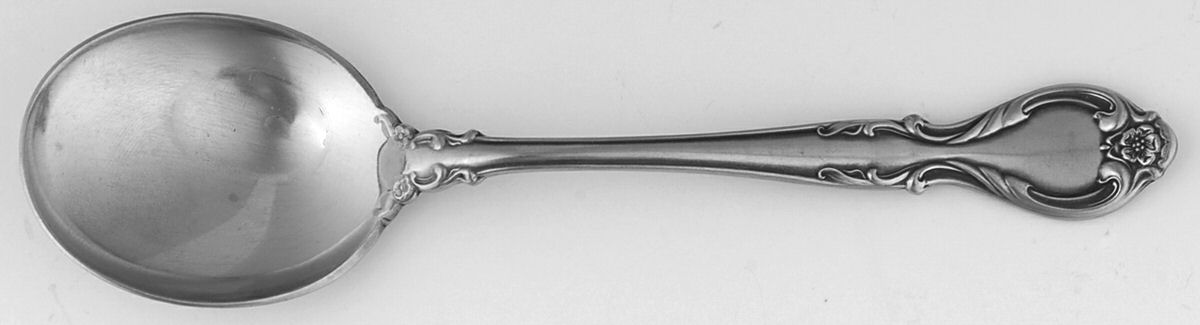 Queen's Fancy (Stainless, Satin, Black Accent) Round Bowl Soup Spoon (Cream Soup) by International Silver-1