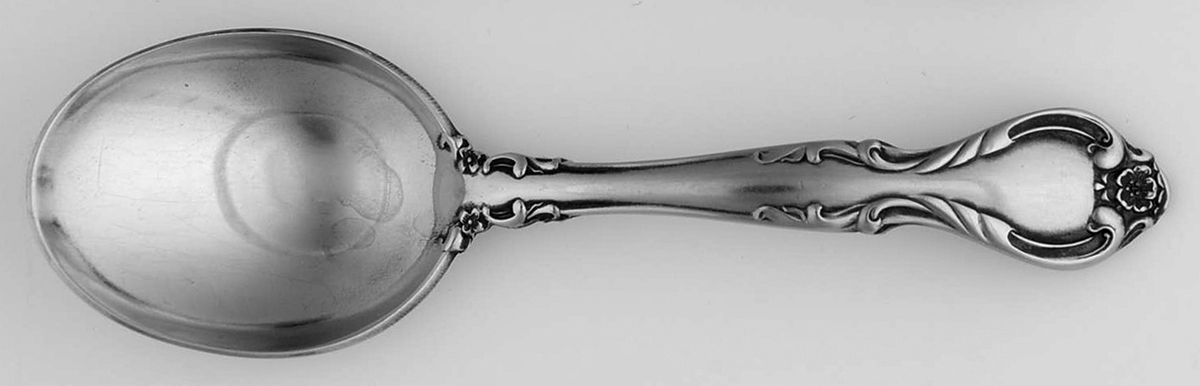 Queen's Fancy (Stainless, Satin, Black Accent) Straight Handle Baby Spoon by International Silver-1