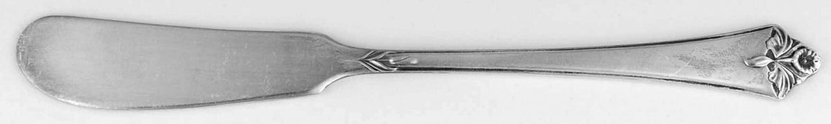 Queen of Flowers (Silverplate, 1951) Flat Handle Butter Spreader by International Silver-1