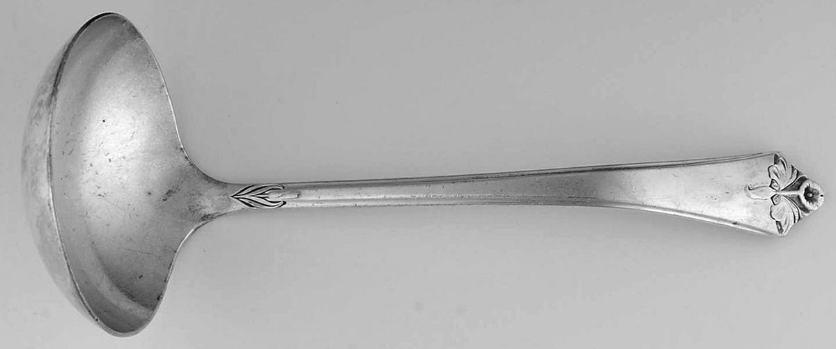 Queen of Flowers (Silverplate, 1951) Solid Gravy Ladle by International Silver-1
