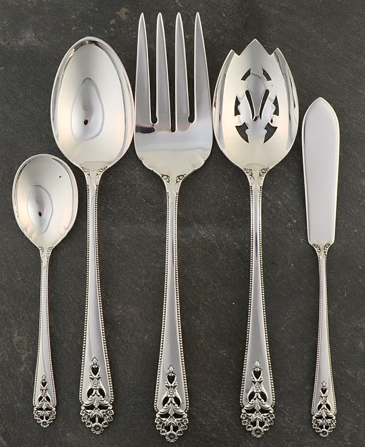 Queen's Lace (Sterling, 1949) 5 Piece Hostess Set by International Silver-1