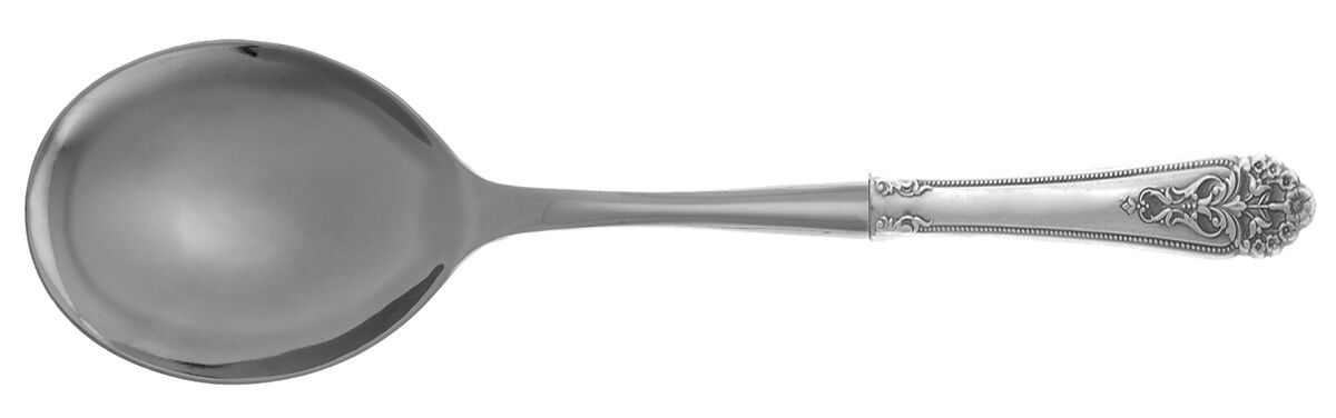 Queen's Lace (Sterling, 1949) Casserole Spoon with Smooth Stainless Bowl HC by International Silver-1