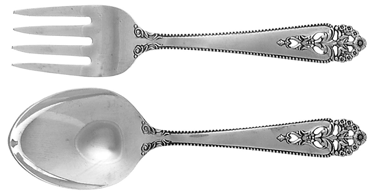 Queen's Lace (Sterling, 1949) 2 Pc Baby Set (BF, BS) by International Silver-1