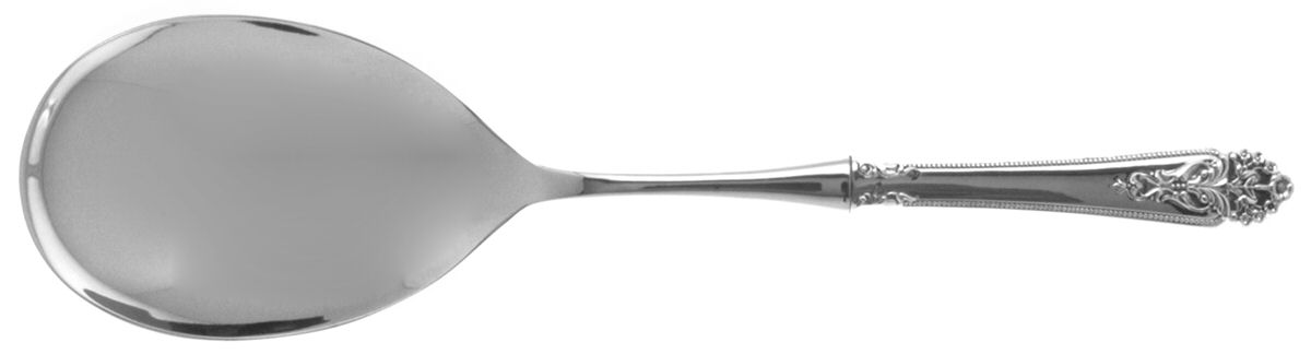 Queen's Lace (Sterling, 1949) Salad Servng Spoon with Stainless Bowl by International Silver-1