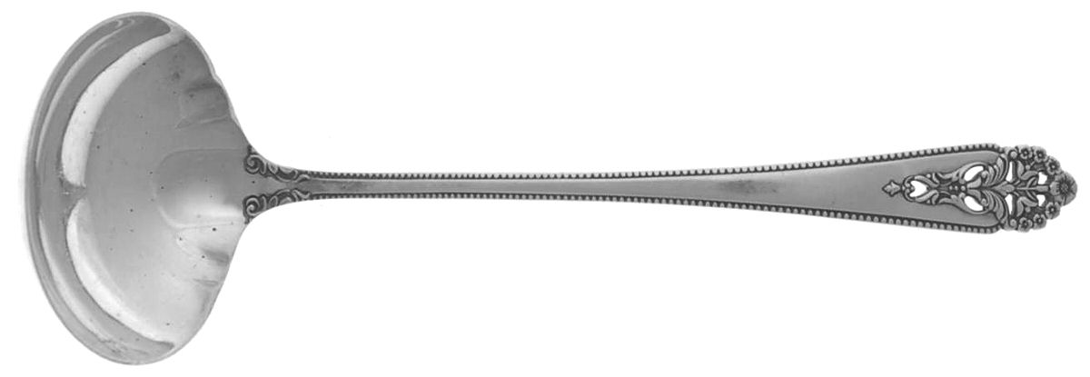 Queen's Lace (Sterling, 1949) Solid Piece Cream Ladle by International Silver-1
